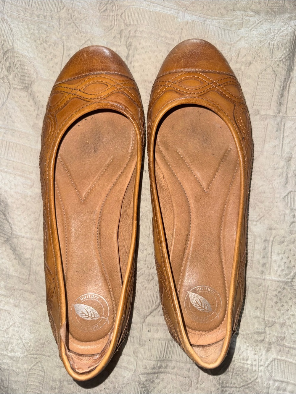 Nurture by Lamaze Cognac Leather Slip-On Ballet Flats